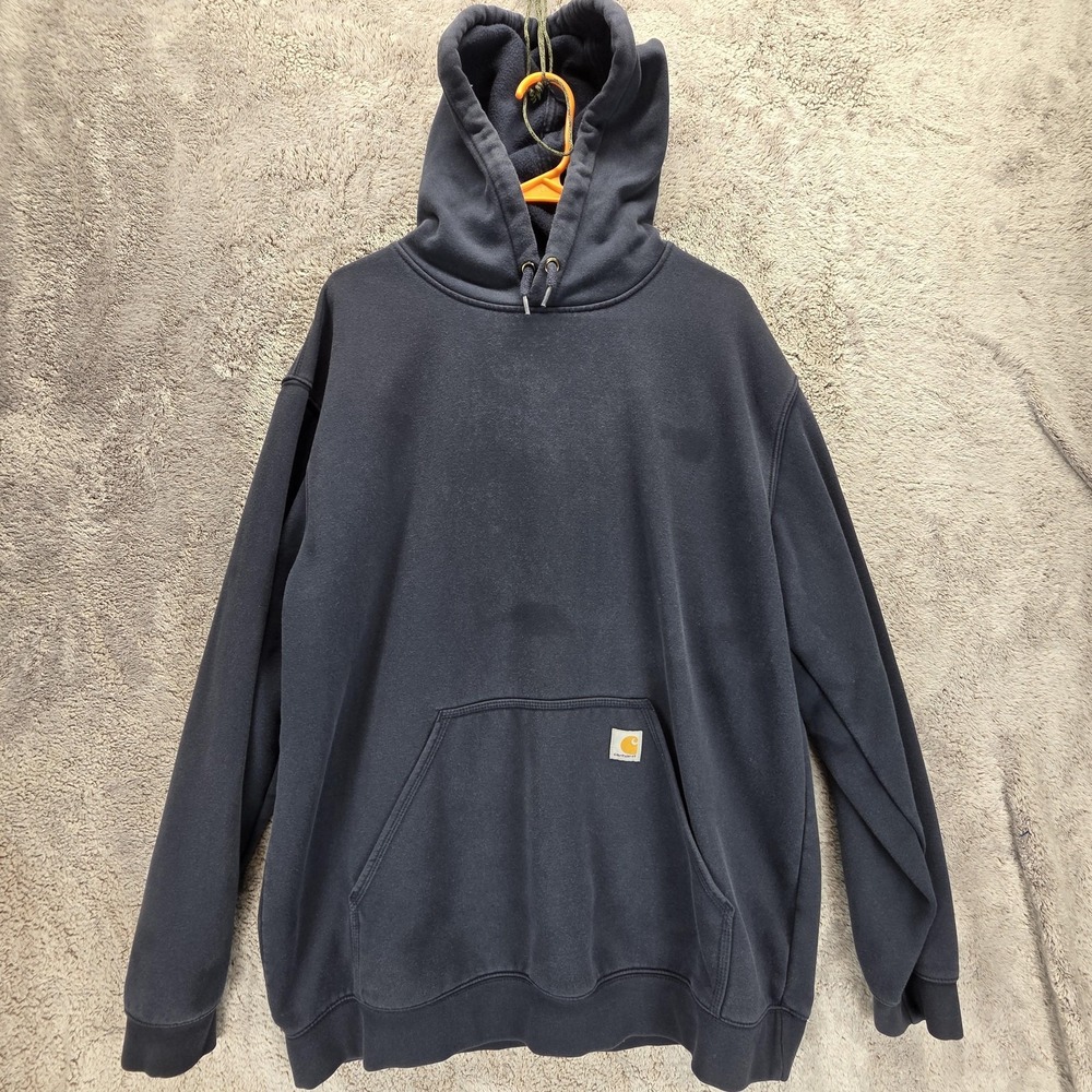 Carhartt Hoodie Mens XL Blue Loose Fit Midweight Pullover Kangaroo Pocket